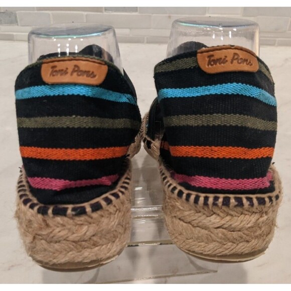 NEW~TONI PONS Cotton Multi-Striped Espadrilles Shoes/Sandals Size 41/10 - Picture 5 of 10
